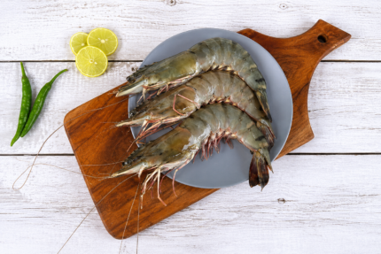 Jumbo Tiger Prawn 4–6 Pcs Deshelled & Deveined
ജംബോ കാറ ചെമ്മീൻ 4–6 എണ്ണം തോട് കളഞ്ഞ് നീര്‍വാഴ നീക്കിയത്
(Jumbo Kaara Chemmeen 4–6 Ennam Thodu Kalanjathu Neervaz Neekkiyathu)